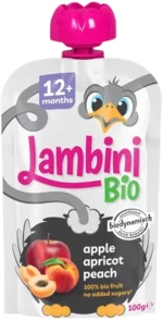 LAMBINI BIO Demeter kapsička jablko, meruňka a broskev 100 g