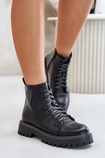 Women's zip-up ankle boots with a decorative heart black Obeena