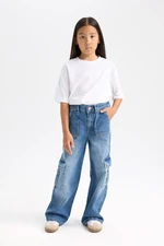 DEFACTO Girls Wide Leg Cargo Wide Leg Jeans