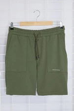 Trendyol Khaki Regular/Normal Cut Text Printed Shorts & Bermuda