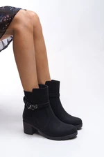 Riccon Iverolia Lock Detailed Heeled Boots 0012790 Matte Black