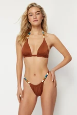 Trendyol Brown Triangle Regular Bikini Set