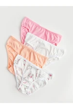 LC Waikiki LCW Baby Printed Cotton Baby Girl Panties 4-Piece