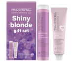 Darčeková sada na neutralizáciu žltých tónov Paul Mitchell Clean Beauty Shiny Blonde Gift Set + darček zadarmo