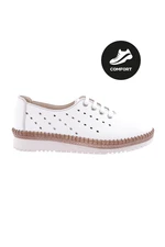 DGN P57-23y Women's Lace-up Casual Shoes Genuine Leather White