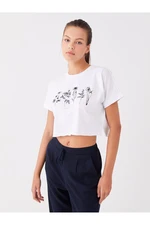 LC Waikiki Crew Neck Printed Short Sleeve Women's Crop