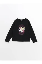 LC Waikiki LCW Crew Neck Printed Long Sleeve Girls' T-Shirt