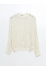 LC Waikiki Crew Neck Openwork Oversize Women's Knitwear Sweater