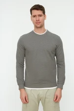 Trendyol Anthracite Men's Basic Regular Fit Cotton Sweatshirt