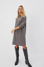 Dress made of smooth knitwear - graphite