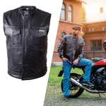 Kožená moto vesta W-TEC Delasola  černá  4XL