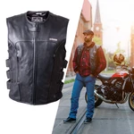 Kožená moto vesta W-TEC Trabacho  3XL  černá