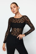 Trendyol Black Knitted Lace Body