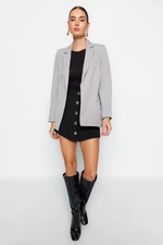 Trendyol Light Gray Regular Lined Woven Blazer Jacket