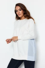 Trendyol Ecru Oversize Woven Piece Knitted Tunic