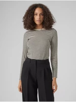 Black and cream women's striped T-shirt Vero Moda Fiona - Women