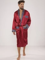 Men's bathrobe De Lafense 940 Satin M-4XL burgundy 069