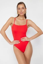 Trendyol Red Square Neck Regular Swimsuit