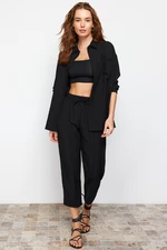 Trendyol Black Shirt Woven Two Piece Set