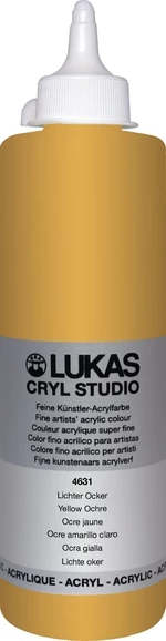 Lukas Cryl Studio Plastic Bottle Acrylic Paint Yellow Ochre 500 ml 1 pc