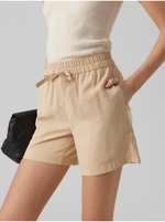 Beige women's shorts Vero Moda Carmen - Women