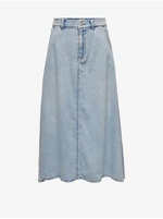 Light blue women's denim midi skirt ONLY Mindy - Women