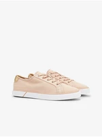 Light pink women's sneakers Tommy Hilfiger Lace Up Vulc - Women's