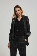 Plaid jacket with rolled sleeves