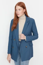 Trendyol Oily Lined Double Breasted Blazer with Closure