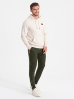 Ombre Men's sweatpants in pleasant knit fabric - cream melange