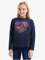 Dark blue girls' T-shirt Desigual Alba - Girls