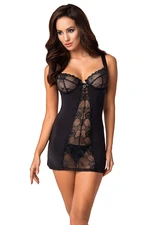 Heartina Chemise T-shirt black + G-string FREE! Black