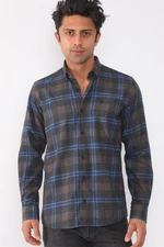 G709 DEWBERRY MEN'S SHIRT-NAVY-BROWN