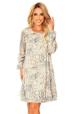 Chiffon dress with a neckline on the back, boho Numoco pattern