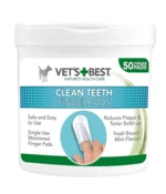 VET´S BEST Clean Teath Finger Pads, Čistící utěrka - náprstek na zuby pro psy 50 ks