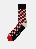 Červeno-bílé vzorované ponožky Happy Socks - unisex