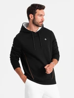 Ombre Men's hoodie with zippered pocket - black