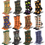 New Harajuku Halloween Creative Funny Pumpkin Jacquard Tide Socks Men And Women Couples In Tube Socks