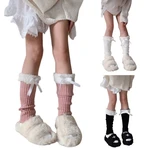 Women Knitting High Boot Long Tube Knitted Leg Sleeve Foot Cover Non Slip Warmer DropShip