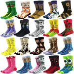 2023 Funny Socks Men's Hip Hop Printing Novelty Crazy Soken Hip Hop Unisex Comfortable Fashion Women's Skateboarding Happy Meias