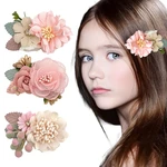 Fashion Baby Girl Floral Hair Clips Cute Artificial Flower Barrettes Hairpins For Girls Kids Lovely Hair Accessories Headwear