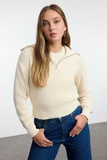 Trendyol Stone Crop Turn-down Collar Sweater-Blouse Set Knitwear Sweater