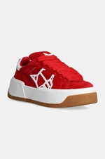 Semišové sneakers boty Naked Wolfe Sound červená barva, Sound Red Kid Suede