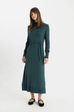 DEFACTO Regular Fit Half Turtleneck Long Sleeve Maxi Dress