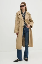 Trench kabát Pepe Jeans BIANCA dámský, béžová barva, přechodný, oversize, PL402446