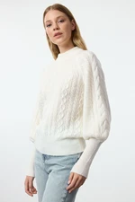 Trendyol Ecru Soft Textured Hair Knitted Sweater