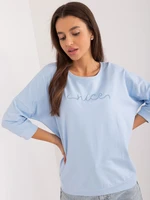 Light Blue Casual Oversize Women's Blouse