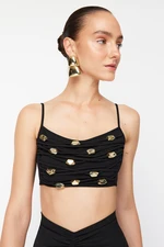 Trendyol X Zeynep Tosun Black Knitted Accessory Bustier