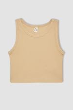 DEFACTO Girl's Crew Neck Basic Tank Top