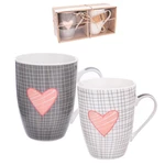 Sada porcelánových hrnků PINK HEART 350 ml 2 ks